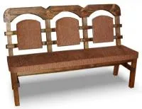 скамья №3 160х57х50 см массив сосны старение, палисандр, ирб