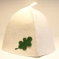 шапка банная с аппликацией "дубовый лист" светлый