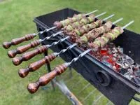 шампур узбекский с деревянной ручкой нерж 43 см