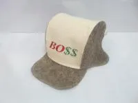 шапка для бани и сауны "шлем "выше ствол"", белый