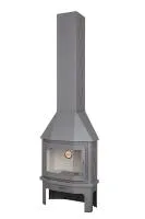 печь-камин мюнхен пристенно-угловой графит экокамин