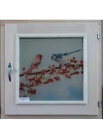 форточка для бани деревянная со стеклопакетом 0,5х0,5 м, зима с фурнитурой, банный эксперт