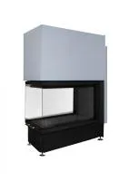 топка каминная дельта 900pв три стекла принтинг черный шамот подовая экокамин 